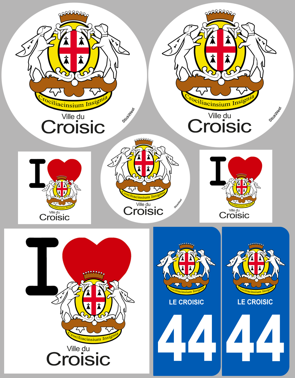 Le Croisic - 8 autocollants variés - Sticker/autocollant