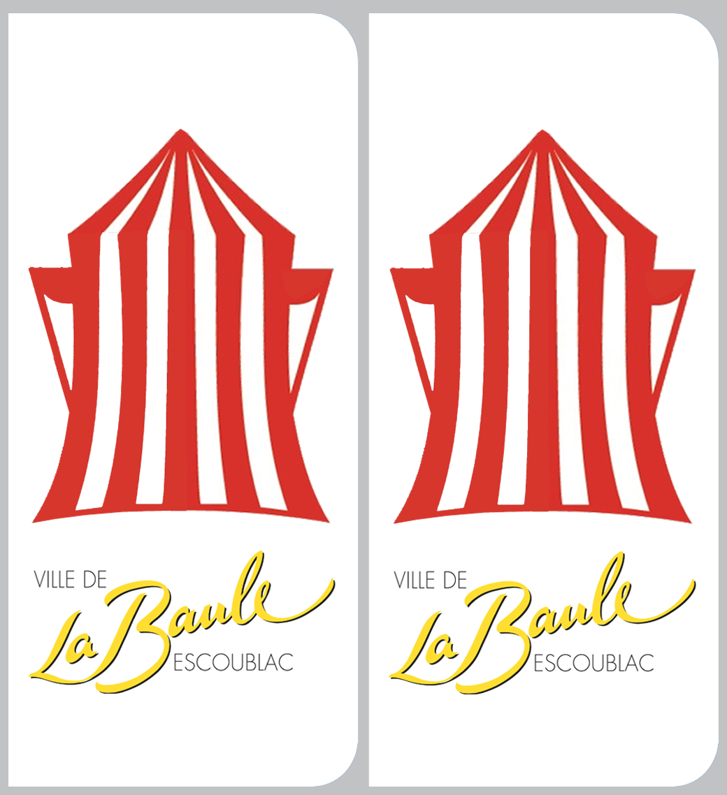 immatriculation La Baule Escoublac (2 logos 10,2x4,6cm) - Sticker/autocollant