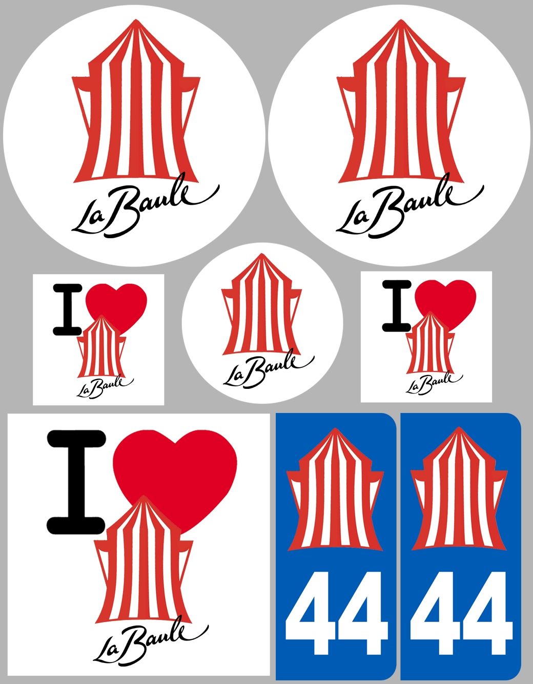 la Baule (8 autocollants variés) - Sticker/autocollant