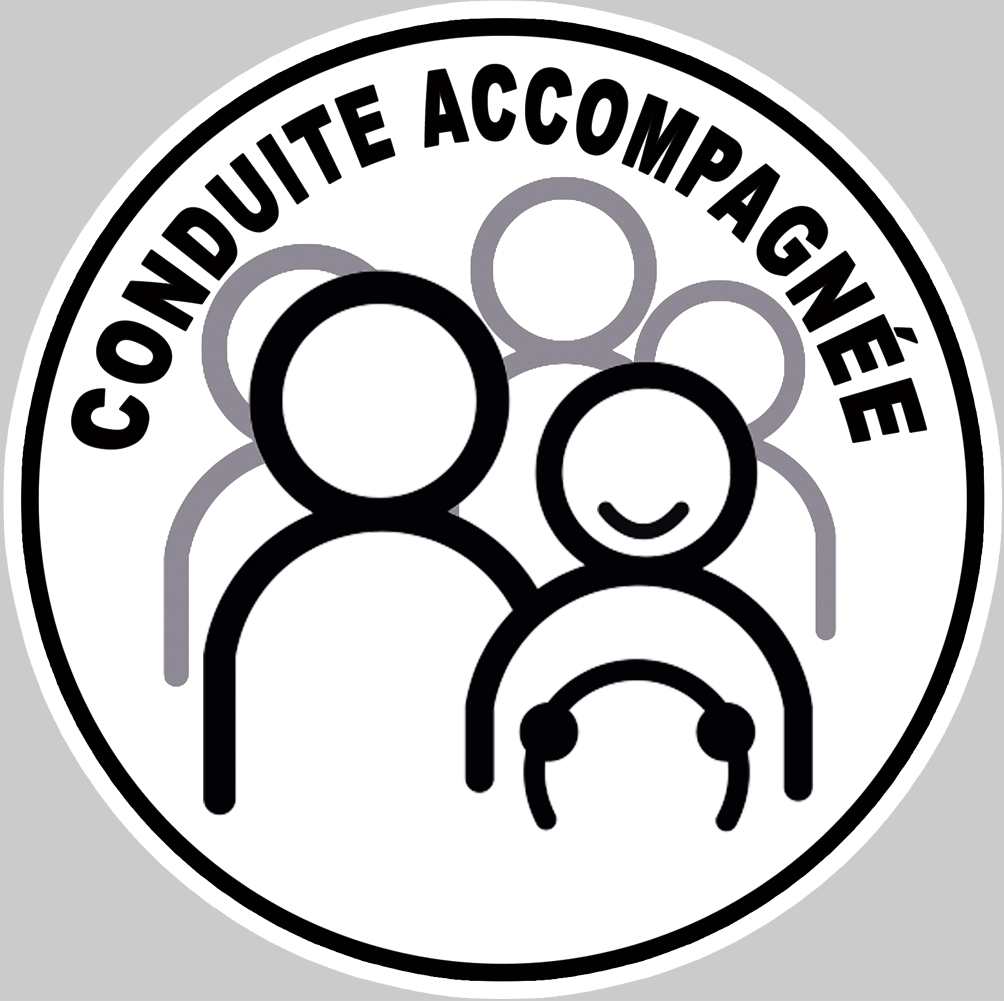 conduite accompagnée du dimanche - 15cm - Sticker/autocollant