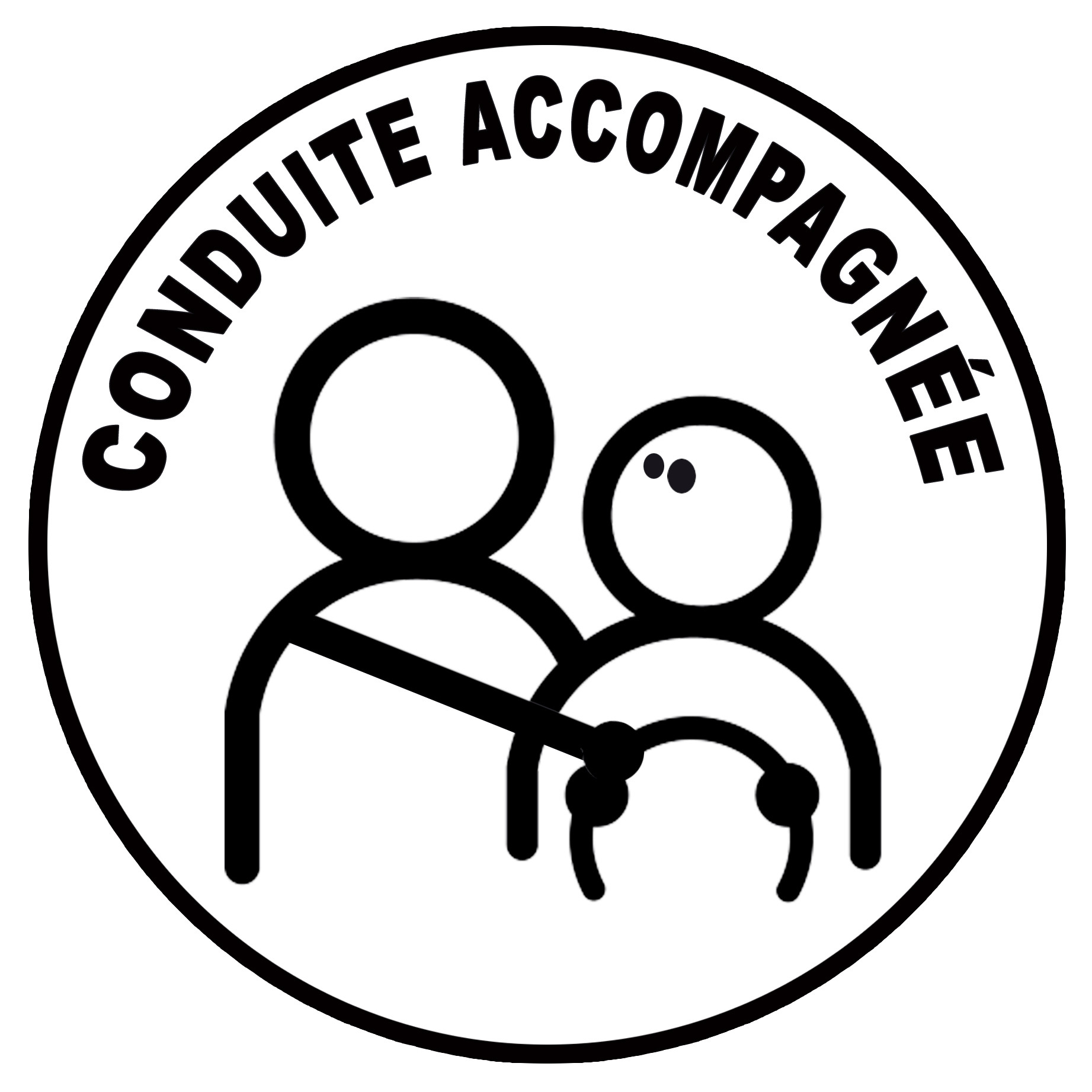 conduite presque accompagnée - 15cm - Sticker/autocollant