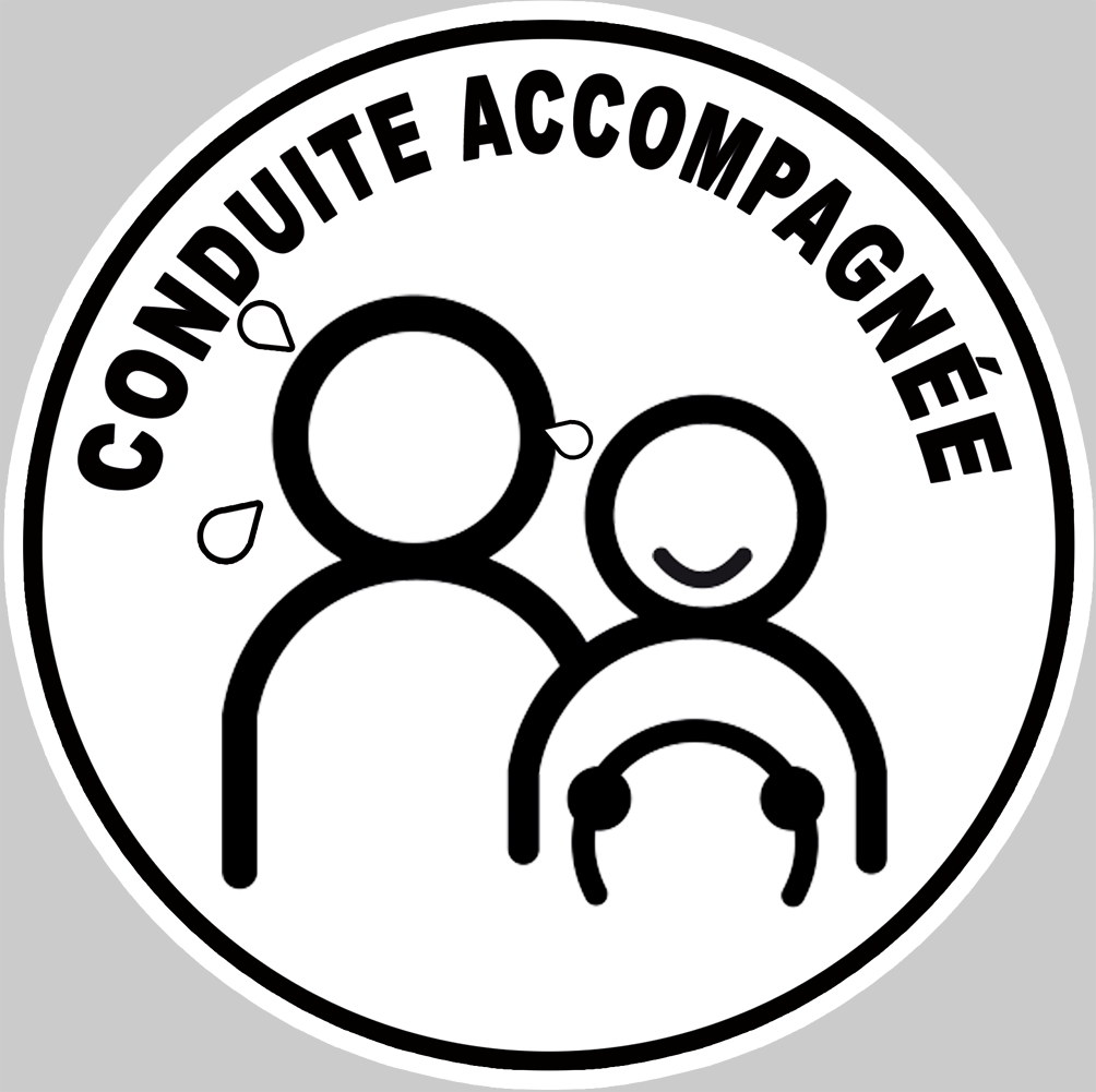 conduite accompagnée sortie de garage - 15cm - Sticker/autocollant