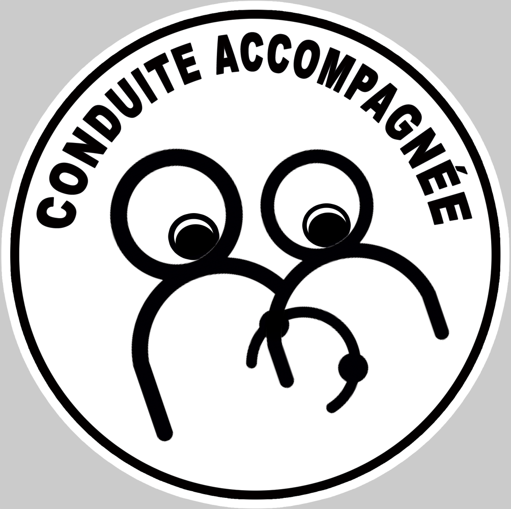 conduite accompagnée le virage - 15cm - Sticker/autocollant