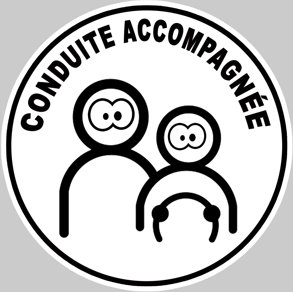 conduite accompagnée adulte concentré - 15cm - Sticker/autocollant