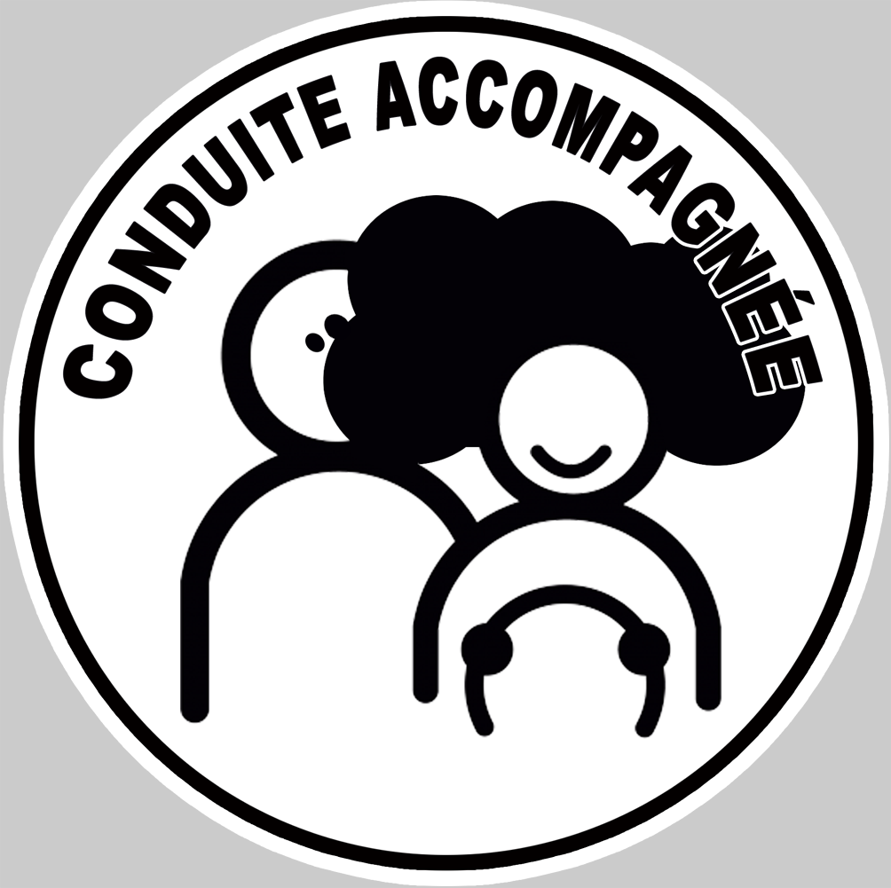 conduite accompagnée coupe ado - 15cm - Sticker/autocollant