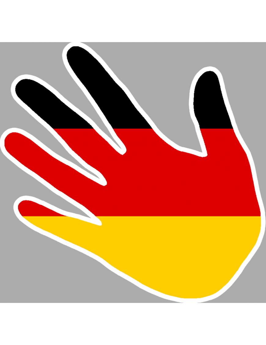 drapeau Allemand main - 10cm - Sticker/autocollant