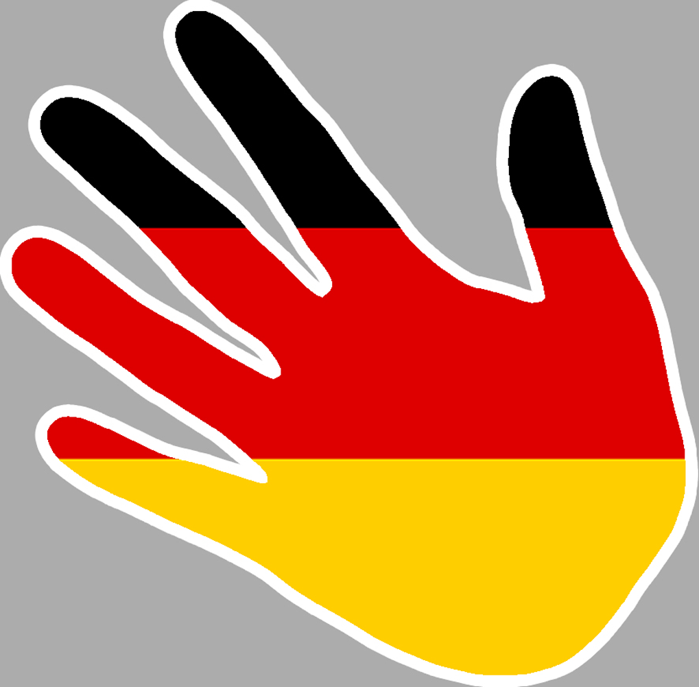 drapeau Allemand main - 10cm - Sticker/autocollant