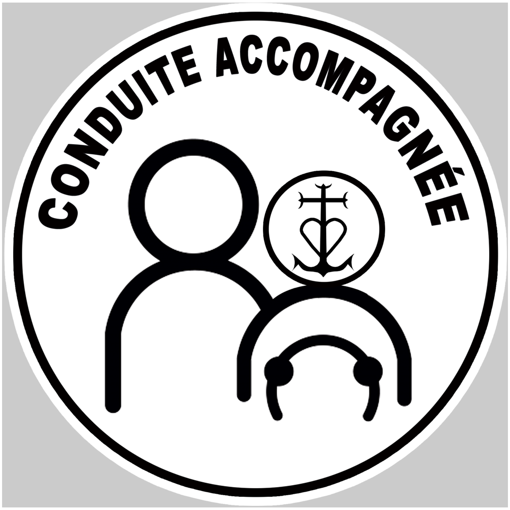 conduite accompagnée Camarguais - 15cm - Sticker/autocollant