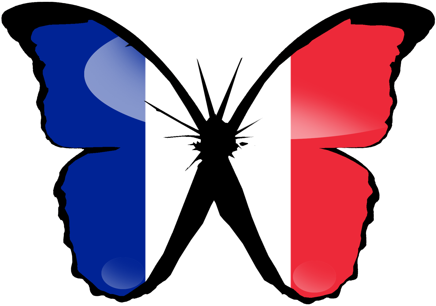 effet papillon France - 10x7cm - Sticker/autocollant