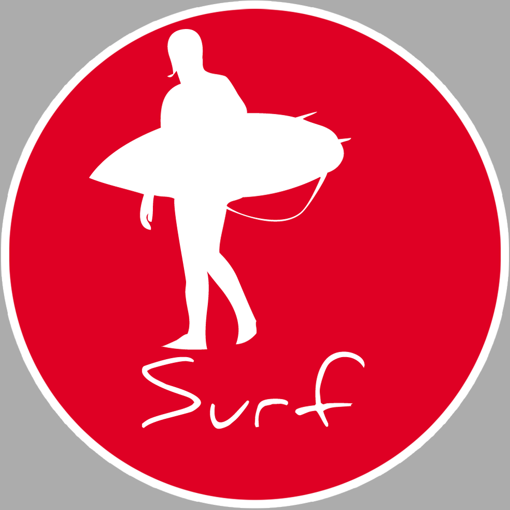 Surf - 20cm - Sticker/autocollant