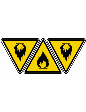 Inflammable (3 fois 5x4.5cm) - Sticker/autocollant