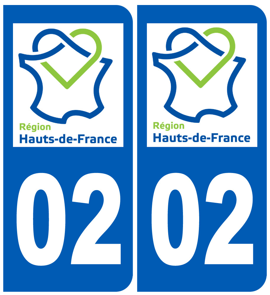 immatriculation 02 (Haut-de-France) - Sticker/autocollant