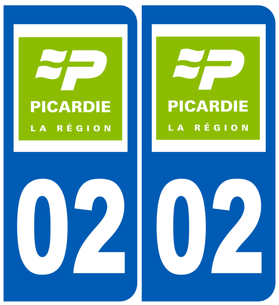 immatriculation 02 Picardie - Sticker/autocollant