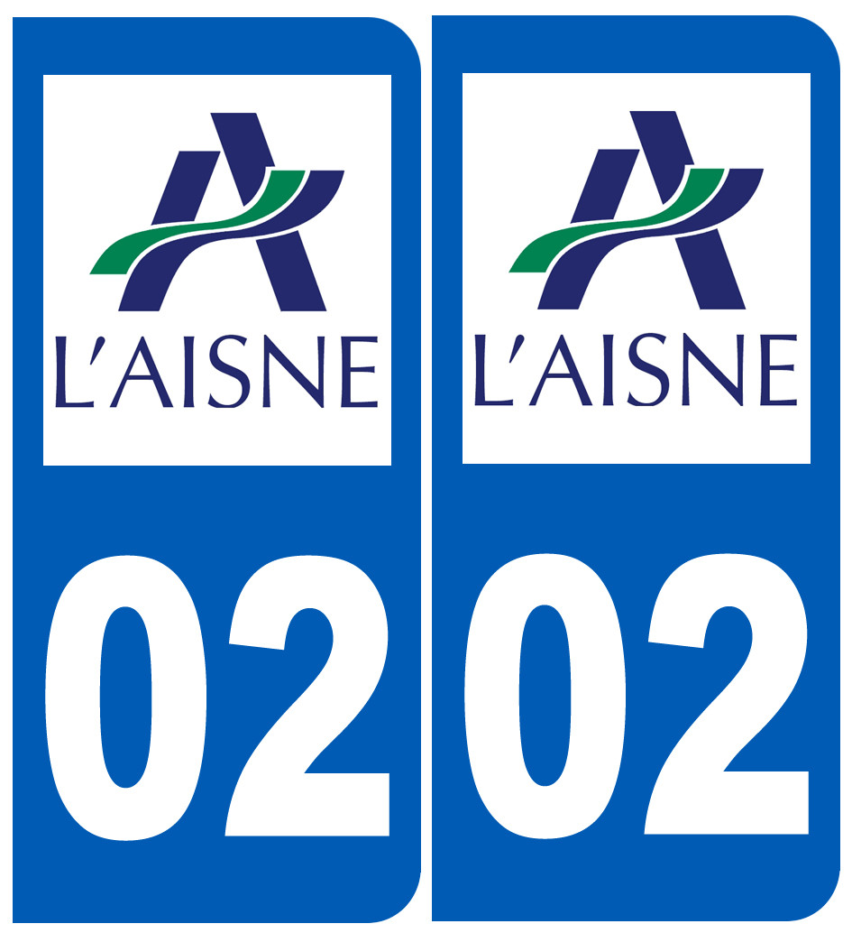 immatriculation 02 l'Aisne - Sticker/autocollant