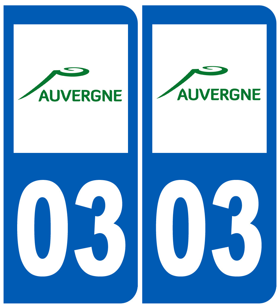 immatriculation 03 Auvergne - Sticker/autocollant