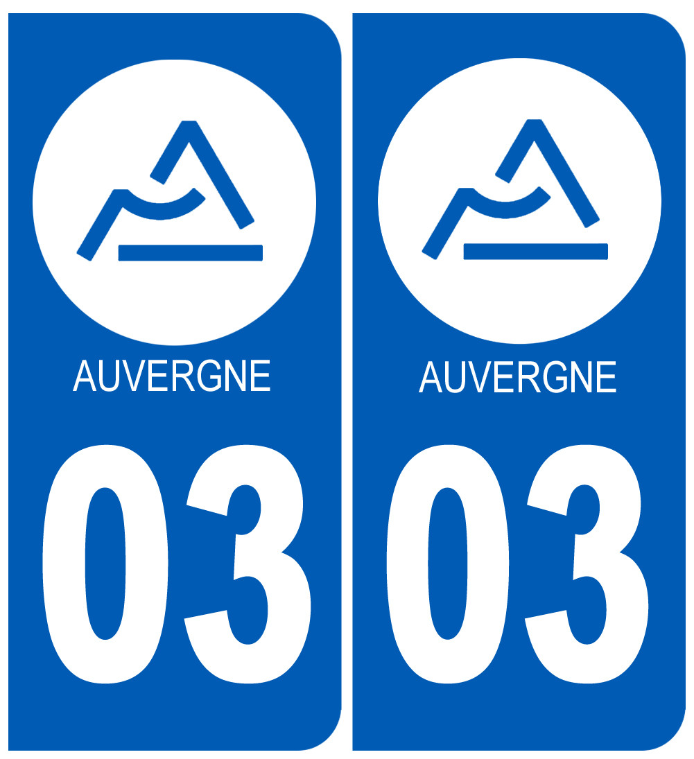 immatriculation 03 Auvergne - Sticker/autocollant