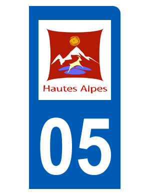 immatriculation motard 05 Hautes Alpes (6x3cm) - Sticker/autocollant