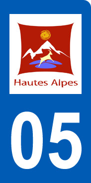 immatriculation motard 05 Hautes Alpes (6x3cm) - Sticker/autocollant