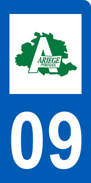 immatriculation motard 09 Ariège (6x3cm) - Sticker/autocollant