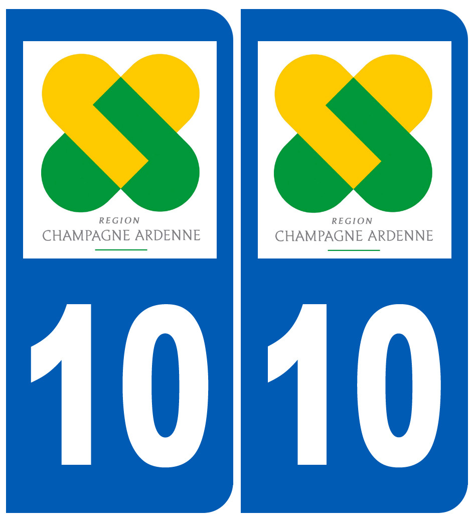 immatriculation 10 Champagne Ardenne - Sticker/autocollant