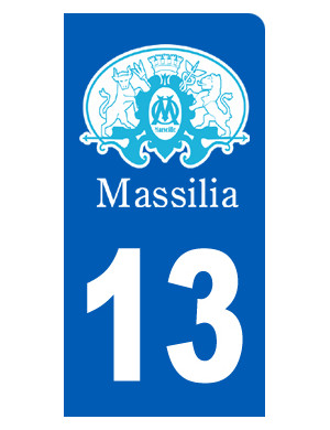 immatriculation motard 13 Marseille (6x3cm) - Sticker/autocollant