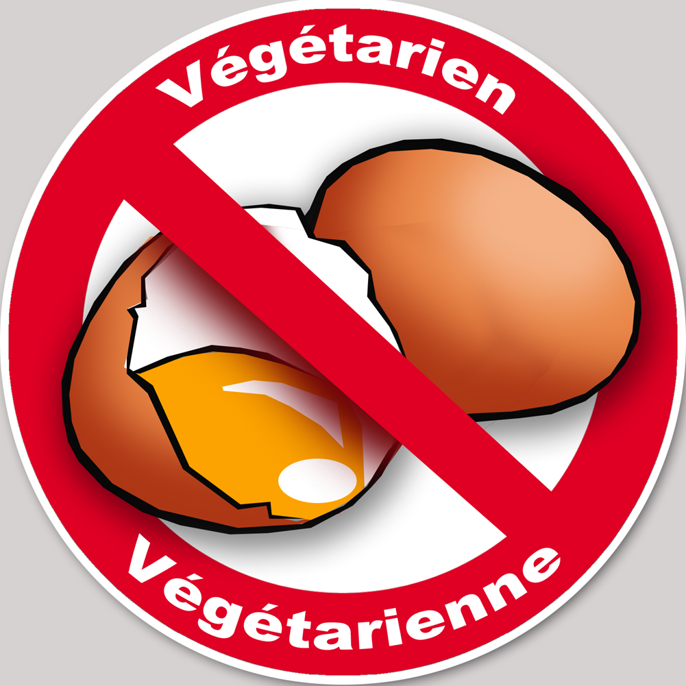 végétarien et végétarienne oeufs - 15cm - Sticker/autocollant