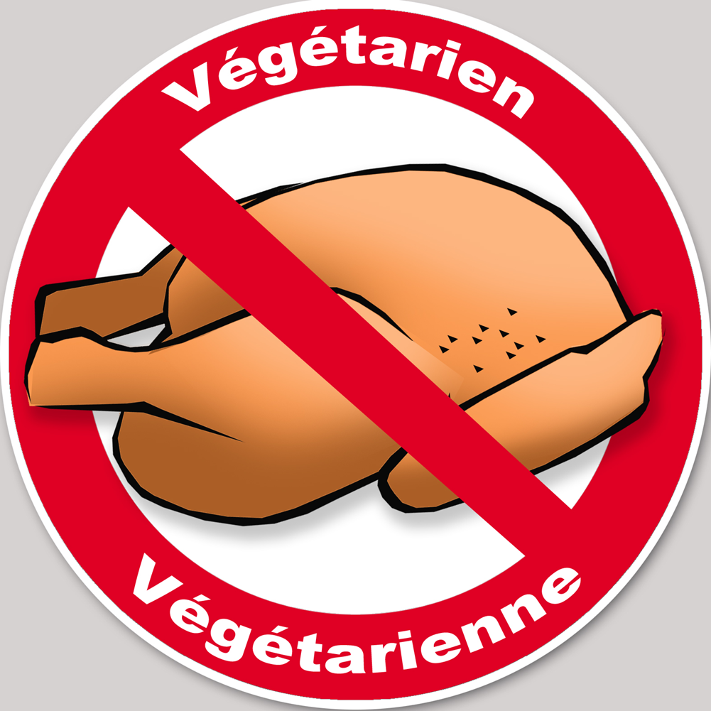 végétarien et végétarienne poulet - 20cm - Sticker/autocollant