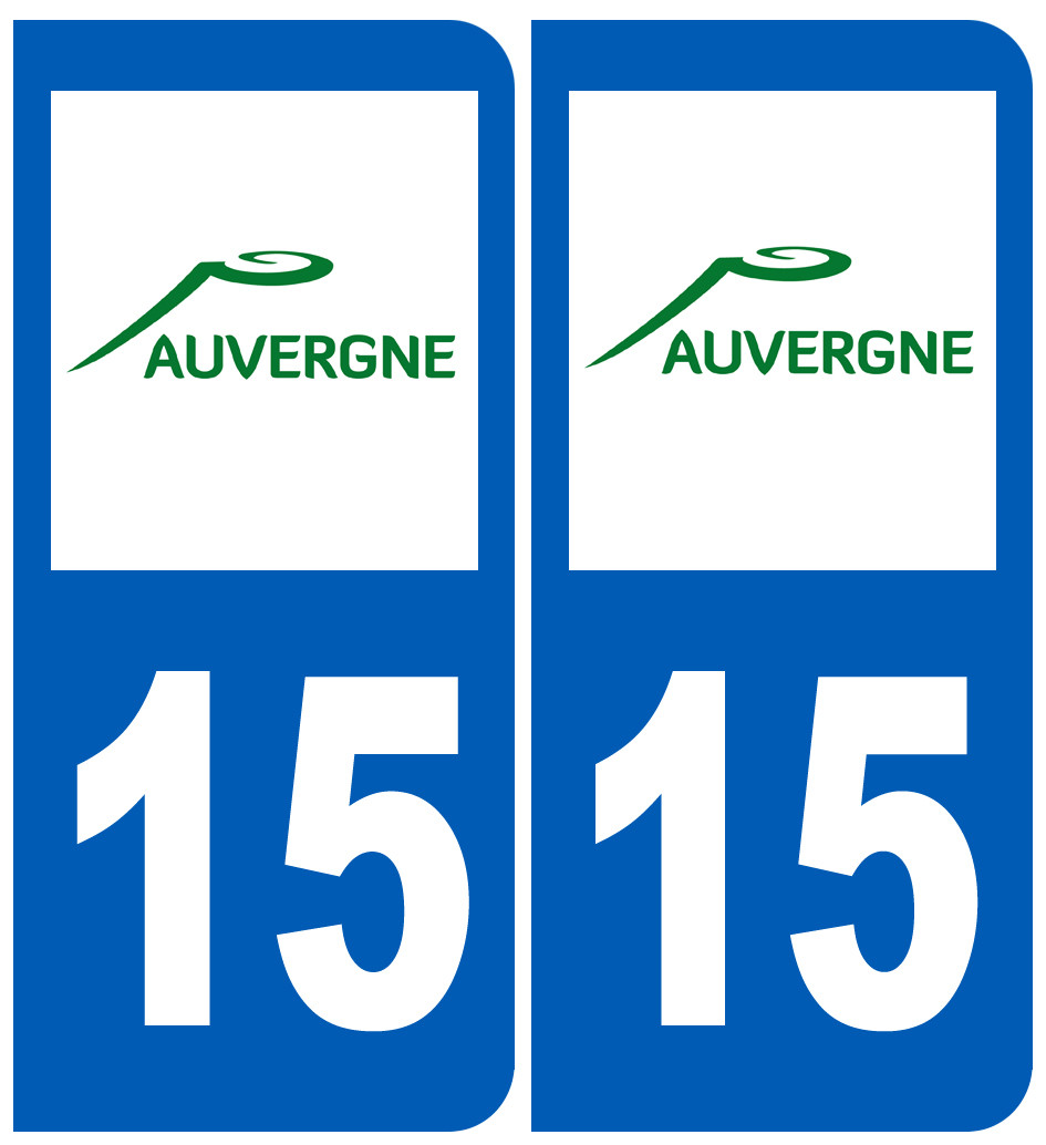 immatriculation 15 Auvergne - Sticker/autocollant