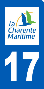 immatriculation motard 17 Charente Maritime (6x3cm) - Sticker/autocollant