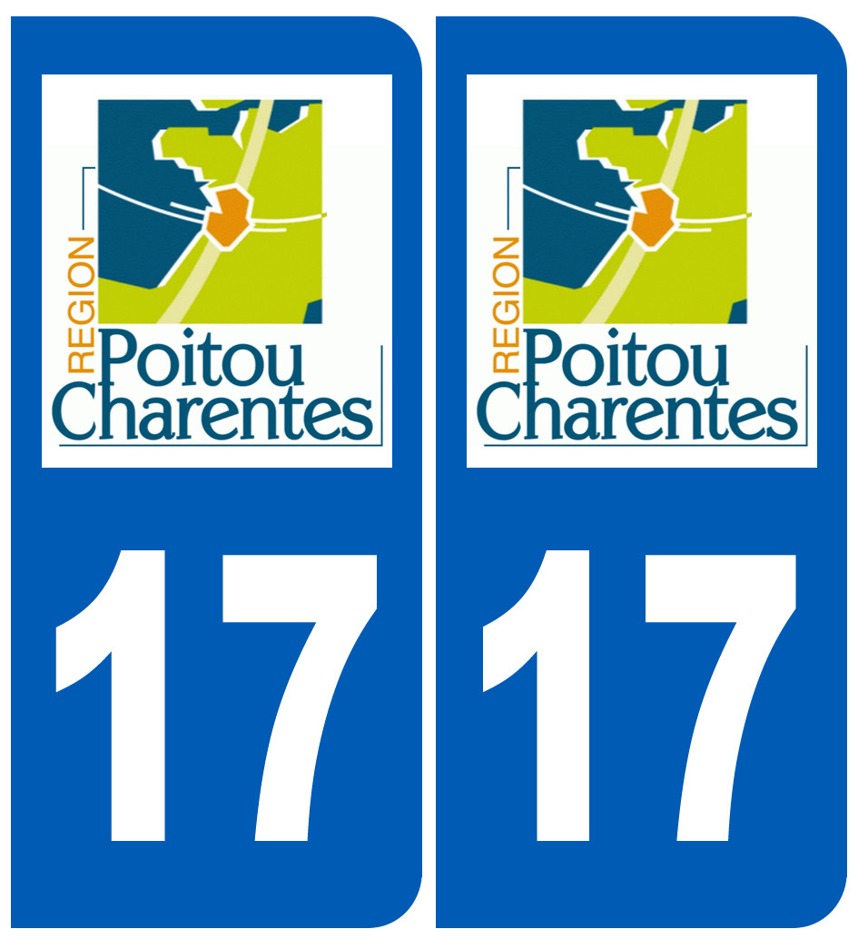 immatriculation 17 Poitou Charentes - Sticker/autocollant