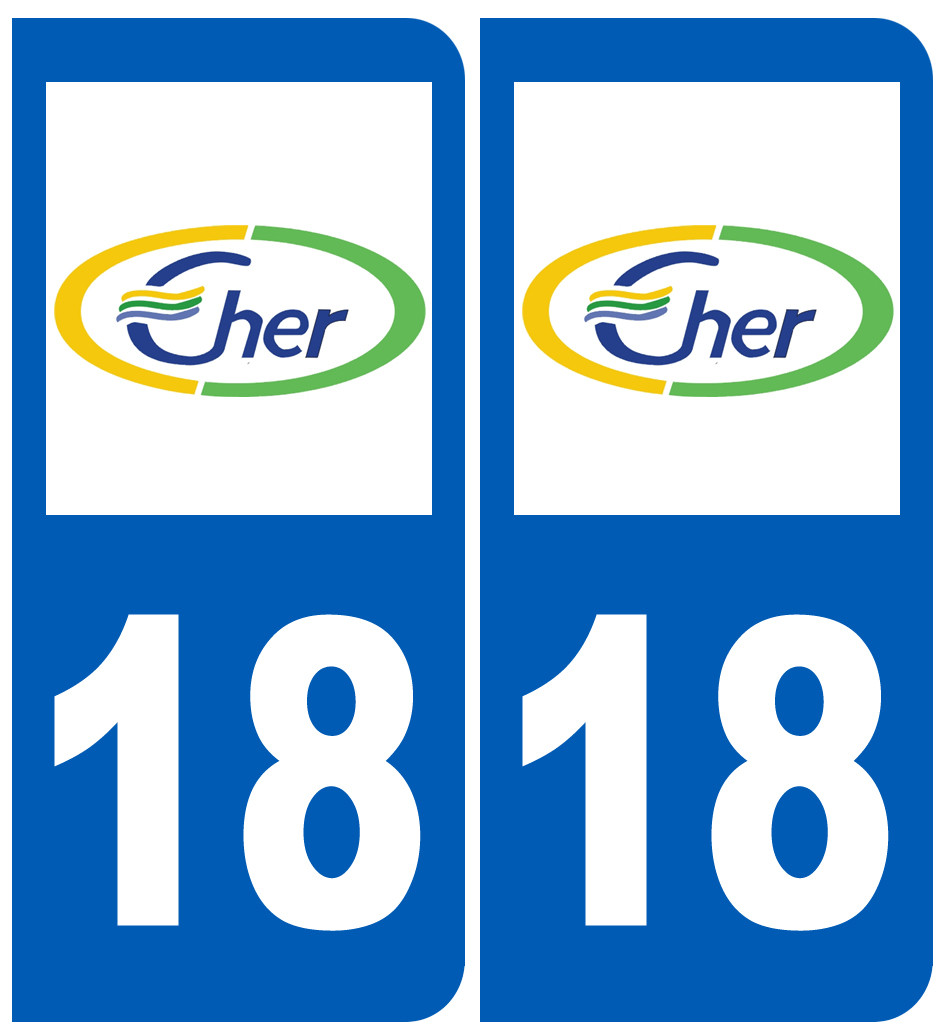 immatriculation 18 Cher - Sticker/autocollant