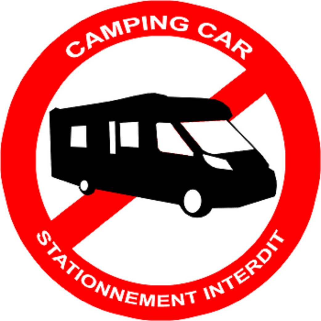 Stationnement interdit aux camping car - 20cm - Sticker/autocollant