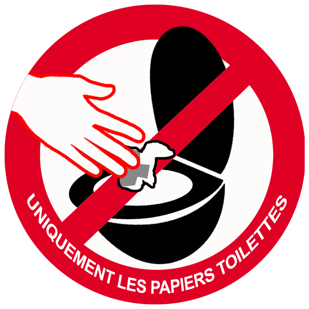 ne rien jeter hors papier toilettes dans les WC - 10cm - Sticker/autocollant