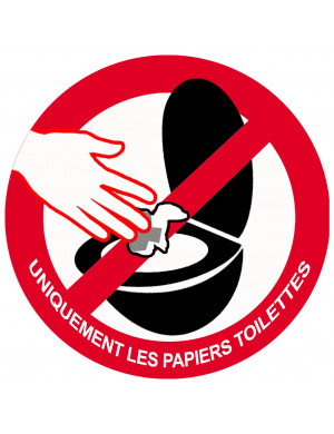 ne rien jeter hors papier toilettes dans les WC - 5cm - Sticker/autocollant