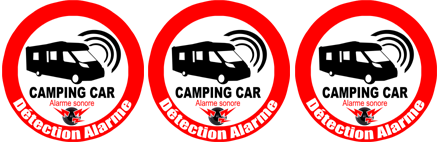 Alarme pour camping car - 3fois 5cm - Sticker/autocollant