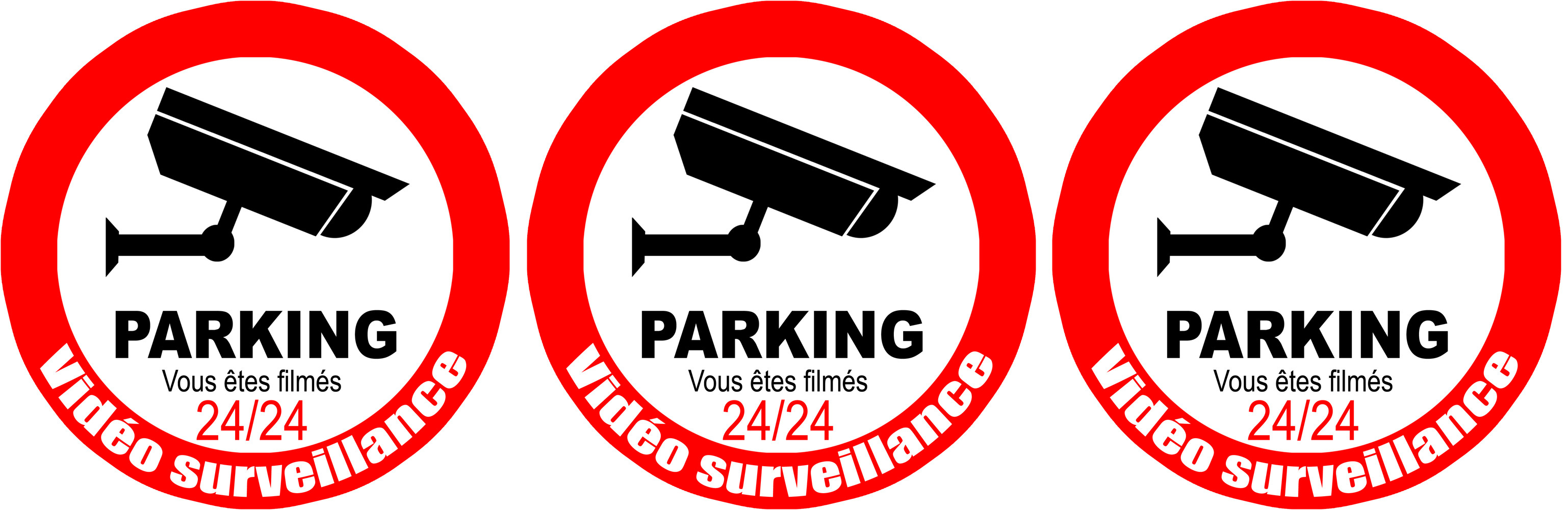 vidéo surveillance Parking - 3fois 5cm - Sticker/autocollant