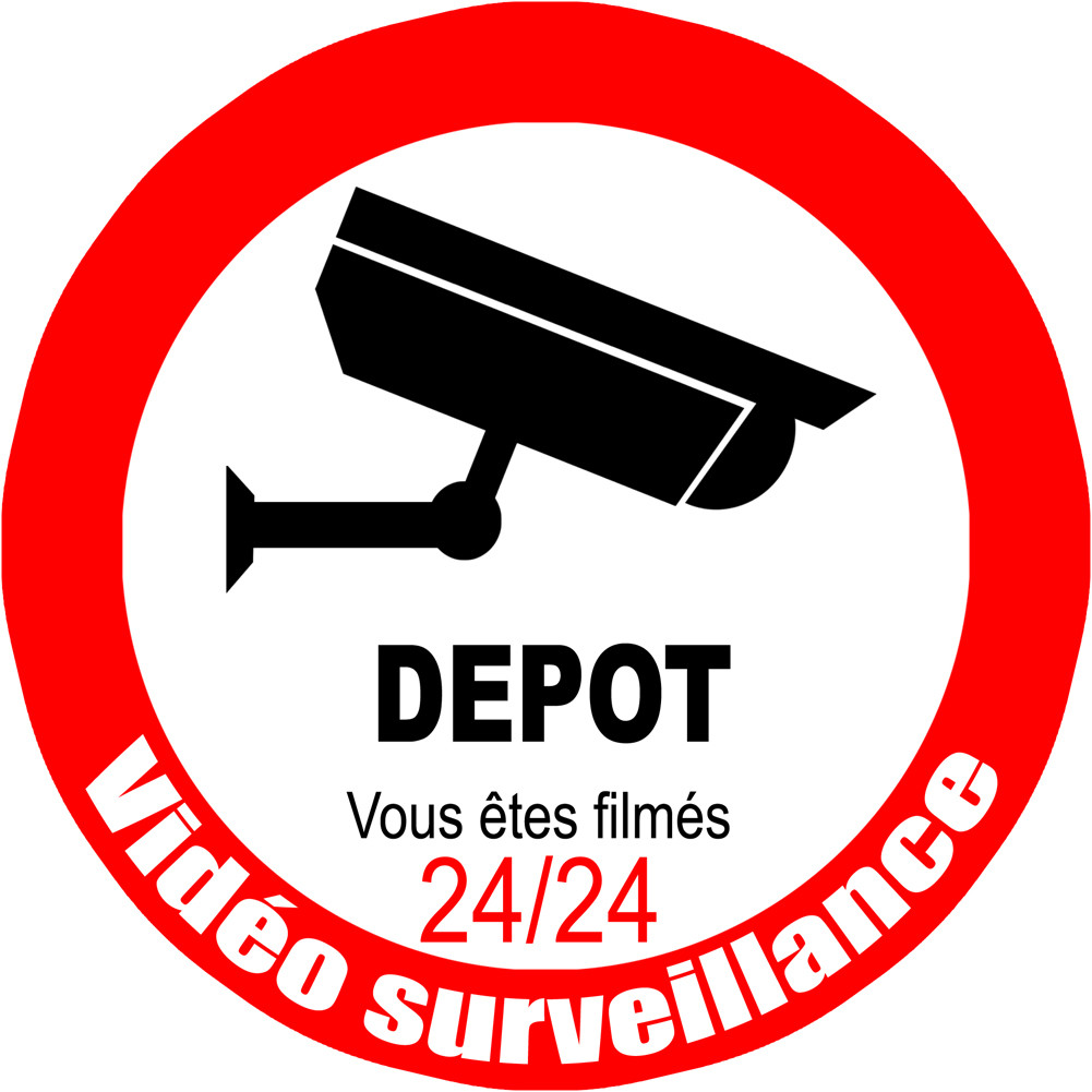 vidéo surveillance DEPOT - 15cm - Sticker/autocollant