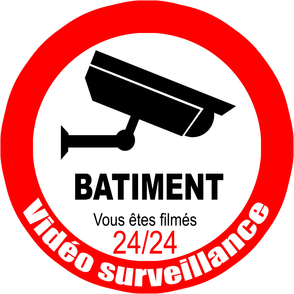 vidéo surveillance BATIMENT - 20cm - Sticker/autocollant