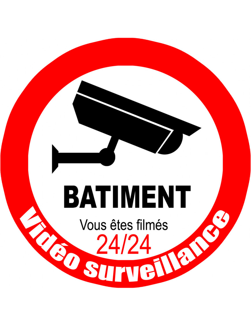 vidéo surveillance BATIMENT - 15cm - Sticker/autocollant