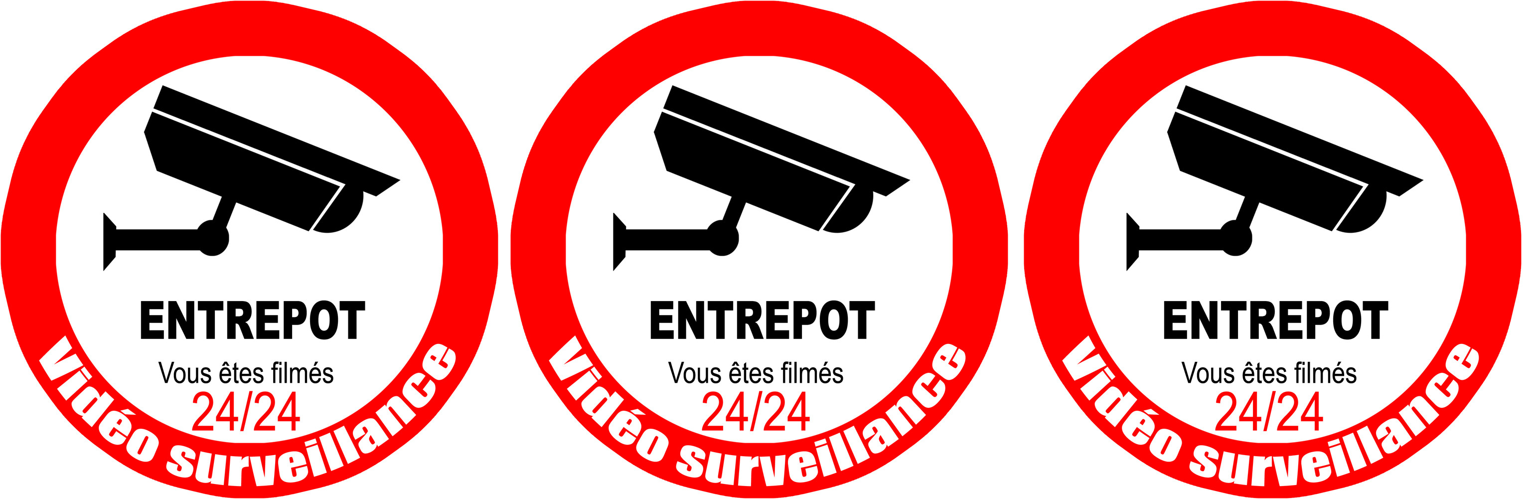 vidéo surveillance ENTREPOT - 3fois 5cm - Sticker/autocollant