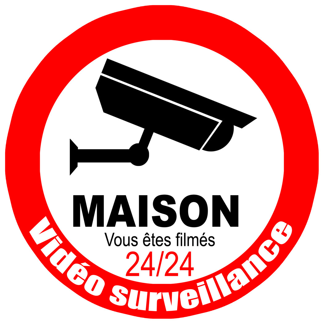 vidéo surveillance Maison - 20cm - Sticker/autocollant