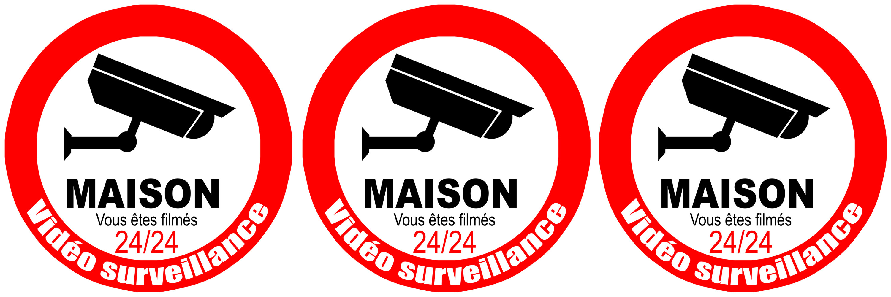 vidéo surveillance Maison - 3fois 5cm - Sticker/autocollant