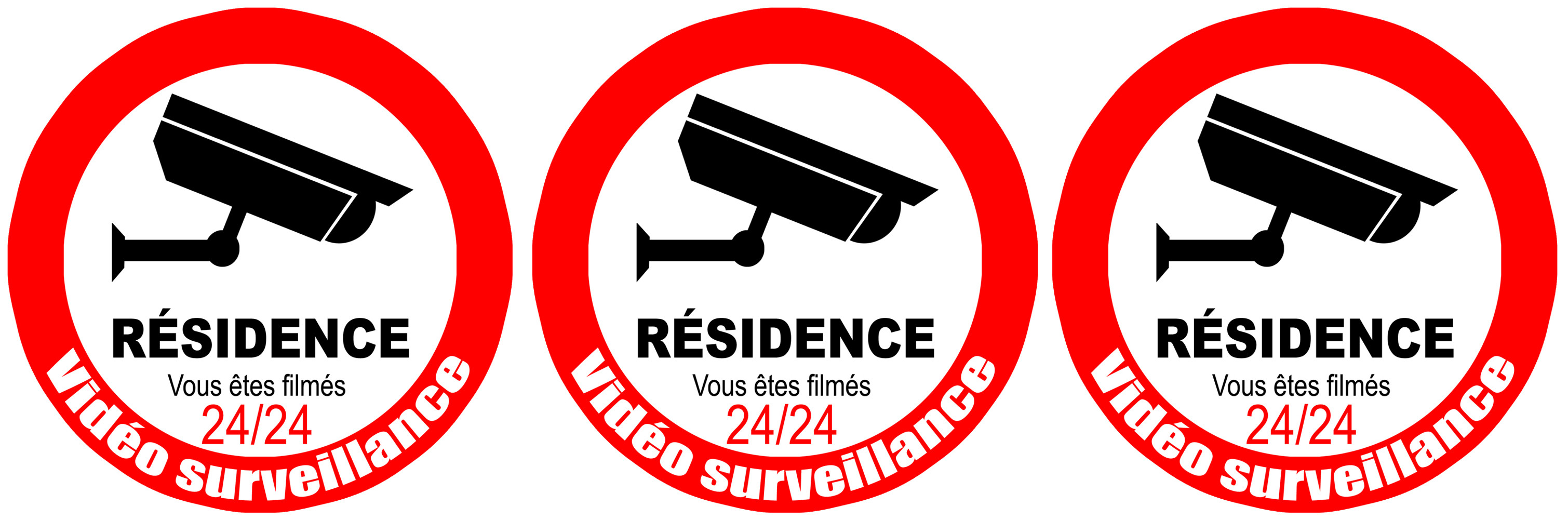 vidéo surveillance Résidence - 3fois 5cm - Sticker/autocollant