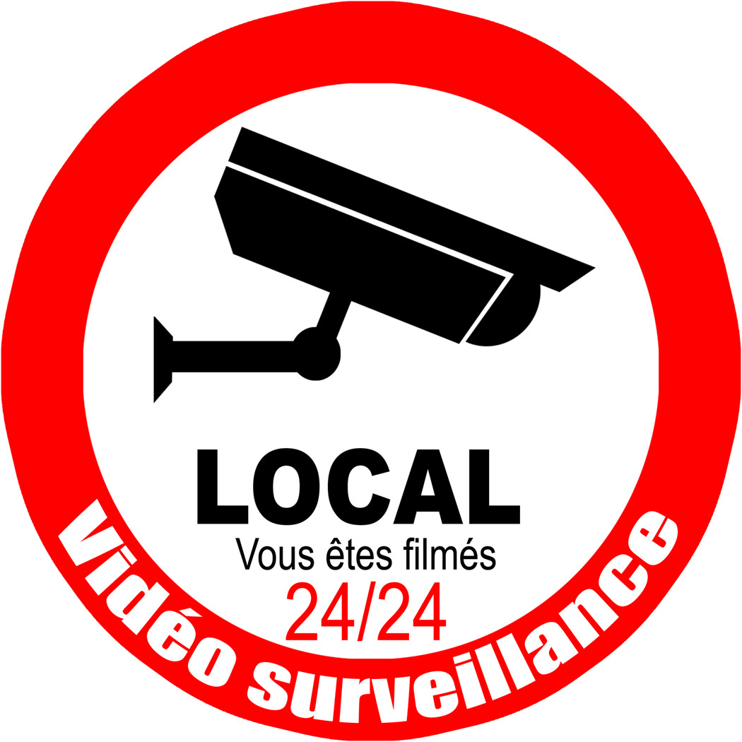 vidéo surveillance local - 20cm - Sticker/autocollant