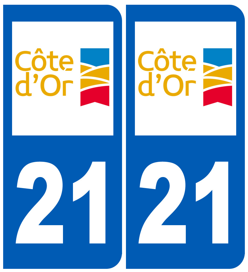 immatriculation 21 Côte-d'Or - Sticker/autocollant