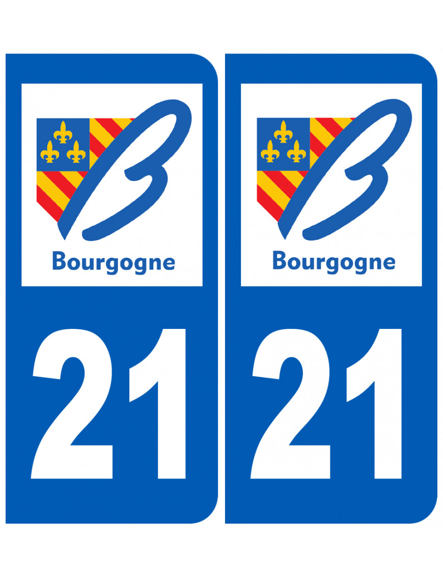 immatriculation 21 Bourgogne - Sticker/autocollant