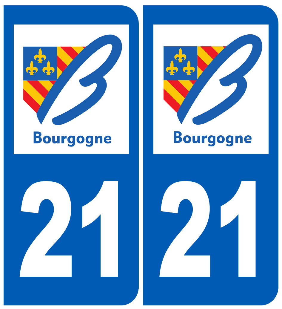 immatriculation 21 Bourgogne - Sticker/autocollant