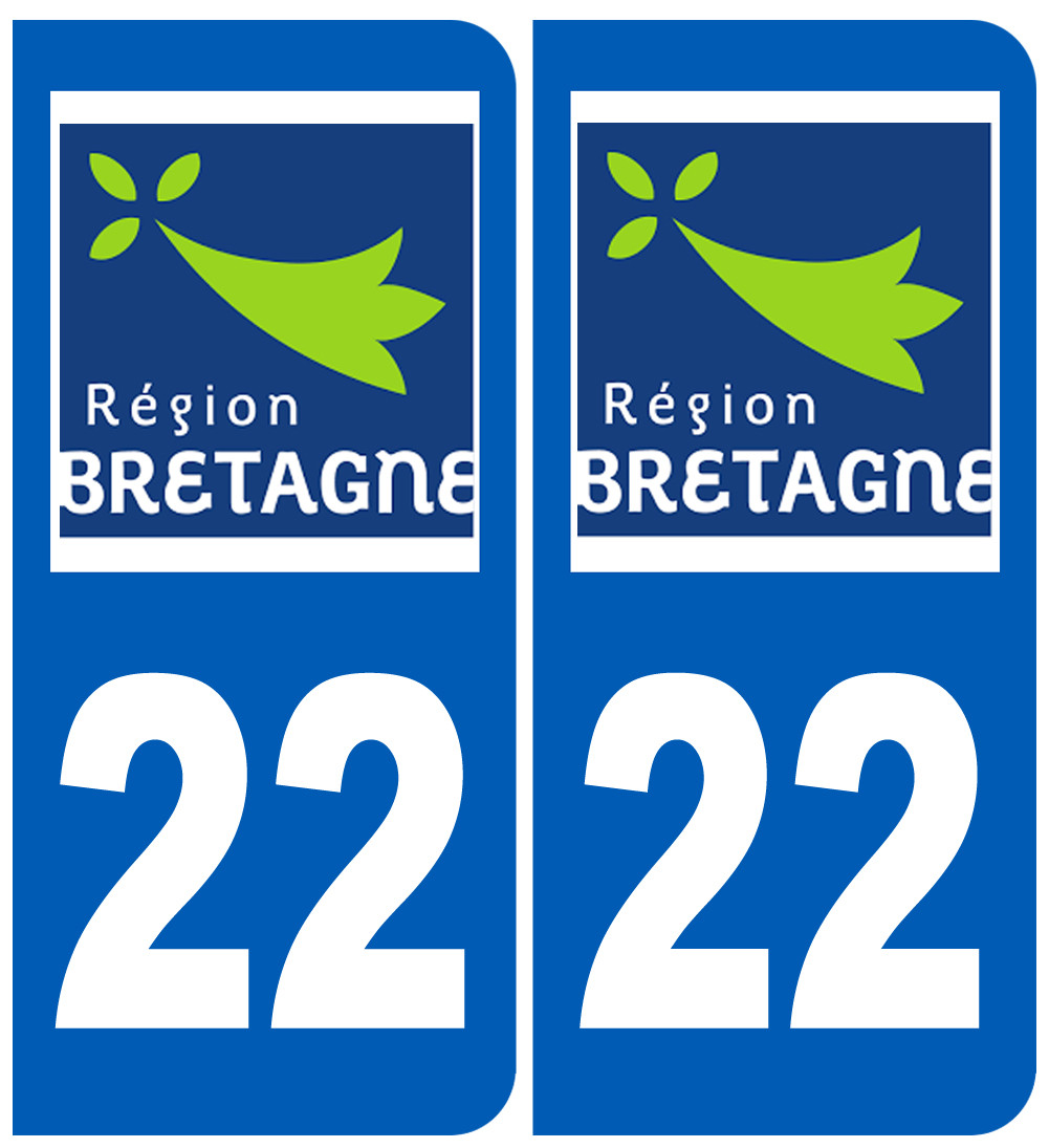 immatriculation 22 région Bretagne - Sticker/autocollant