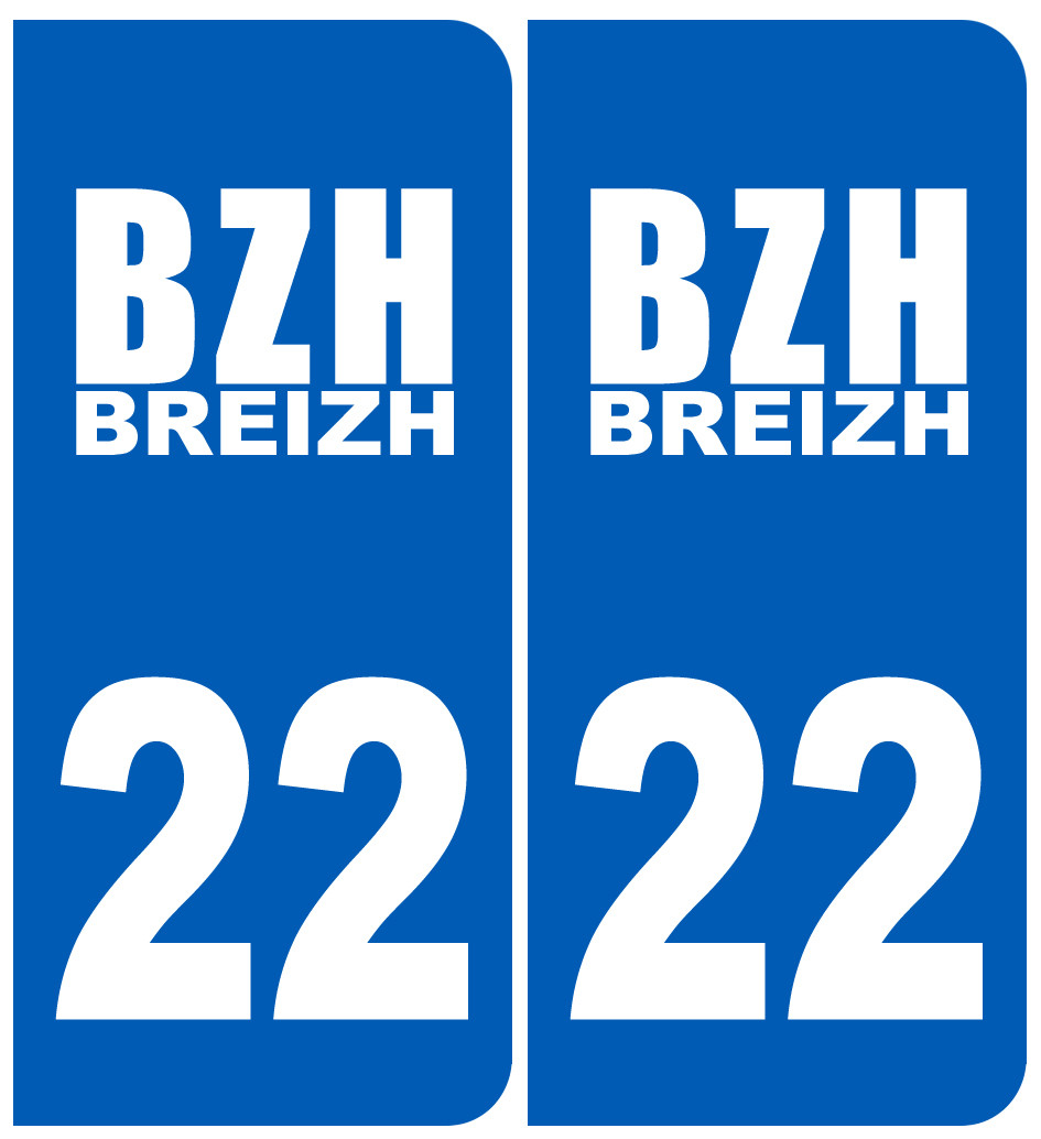 immatriculation 22 BZH - Sticker/autocollant