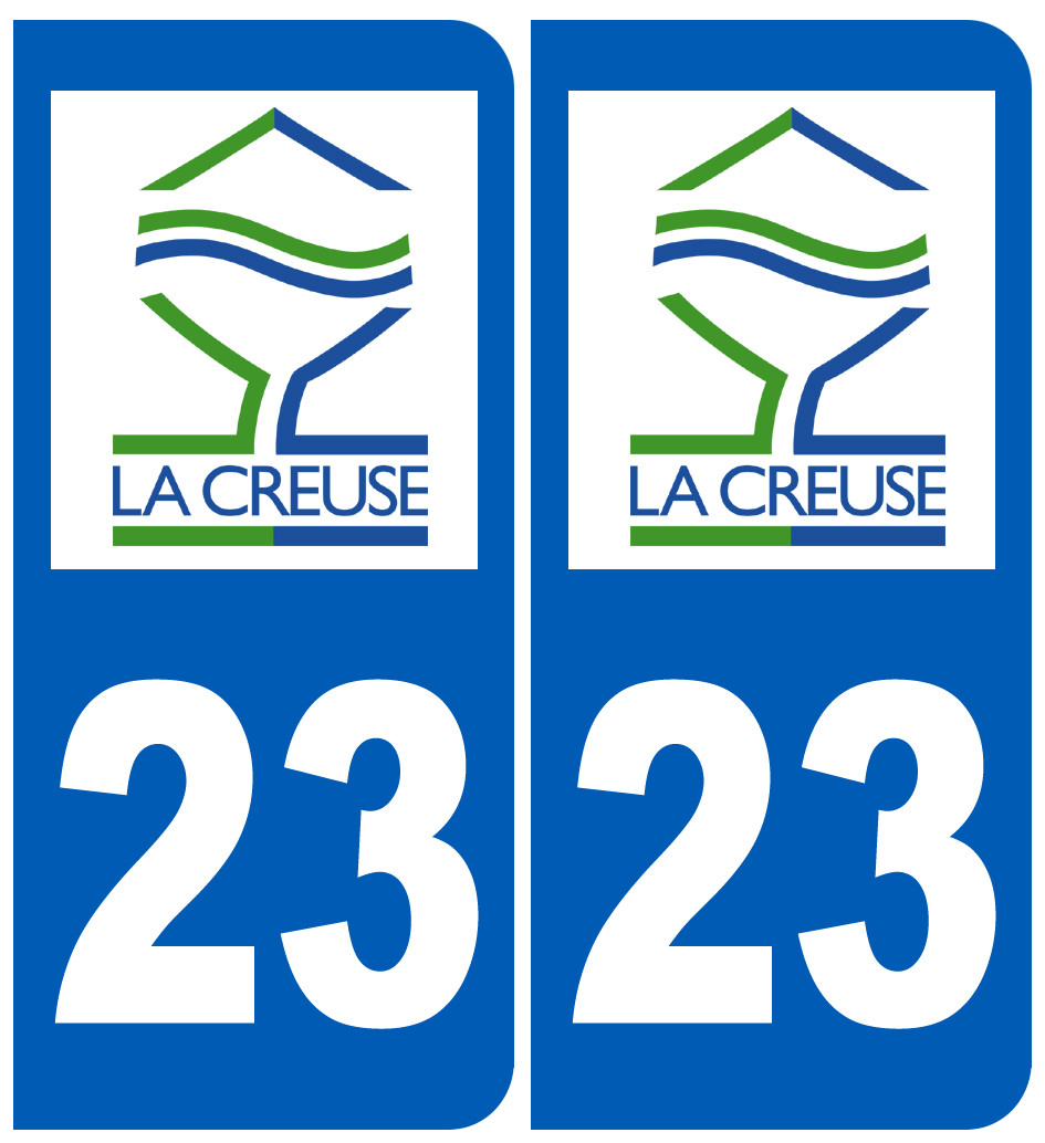 immatriculation 23 Creuse - Sticker/autocollant